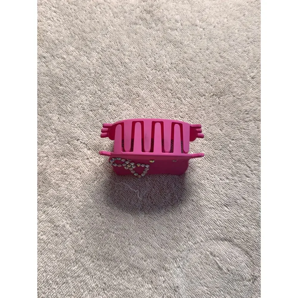 Large hello kitty hair claw clip matte pink with rhinestone accent